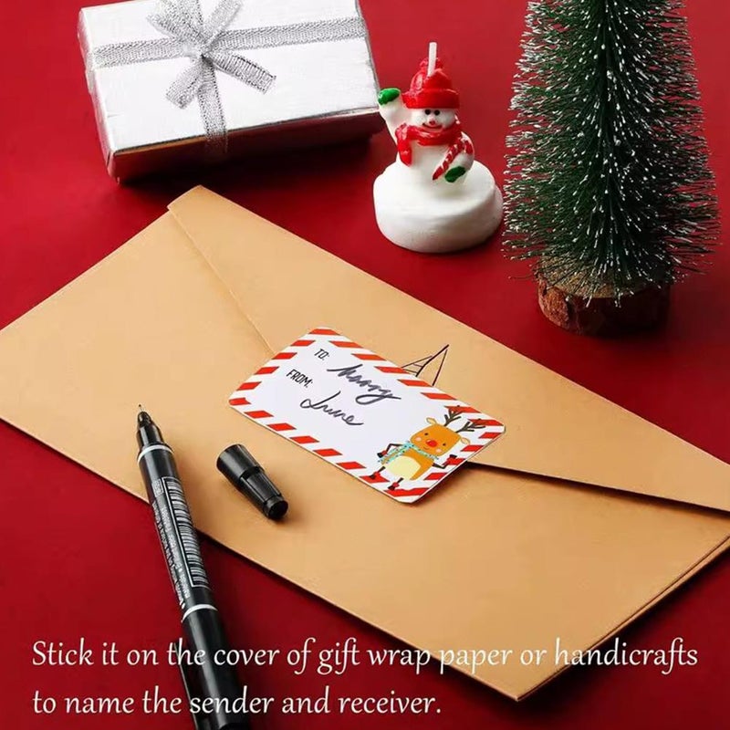 500PCS ChristmasGift Tags,Cute Self Adhesive Santa Claus Stickers,Xmas Labels Gift Tags,Christmas Presents Stickers Name Labels Sticker,for Wrapping Paper Xmas Birthday Holiday Presents Decor - Image 5